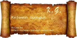 Kelemen Gyöngyi névjegykártya